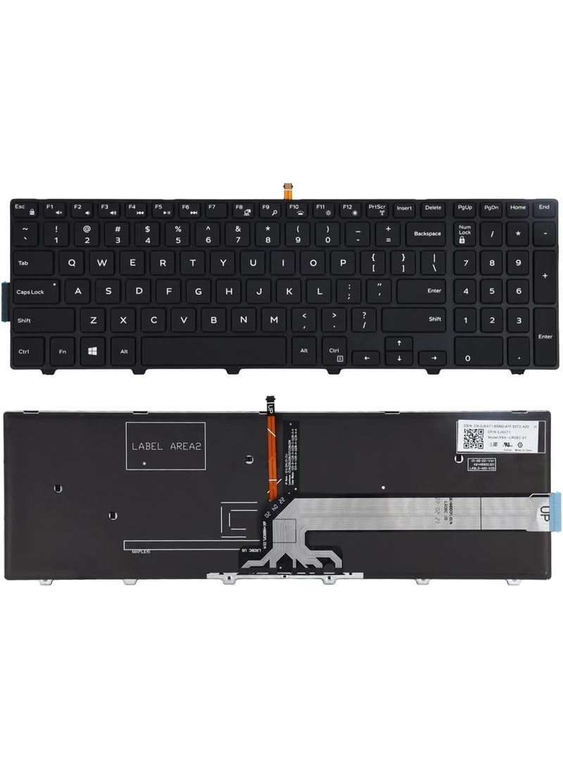 Terabyte Replace Keyboard for Dell inspiron 15 3000 5000 3541 3542 3543 3551 3552 3558 3593 5542 5545 5547 5755 5551 5558 5552 5758 5759 5559, inspiron 17 5000 5748 5749 5755 5758 5759 Laptop with Backlit - Image 1
