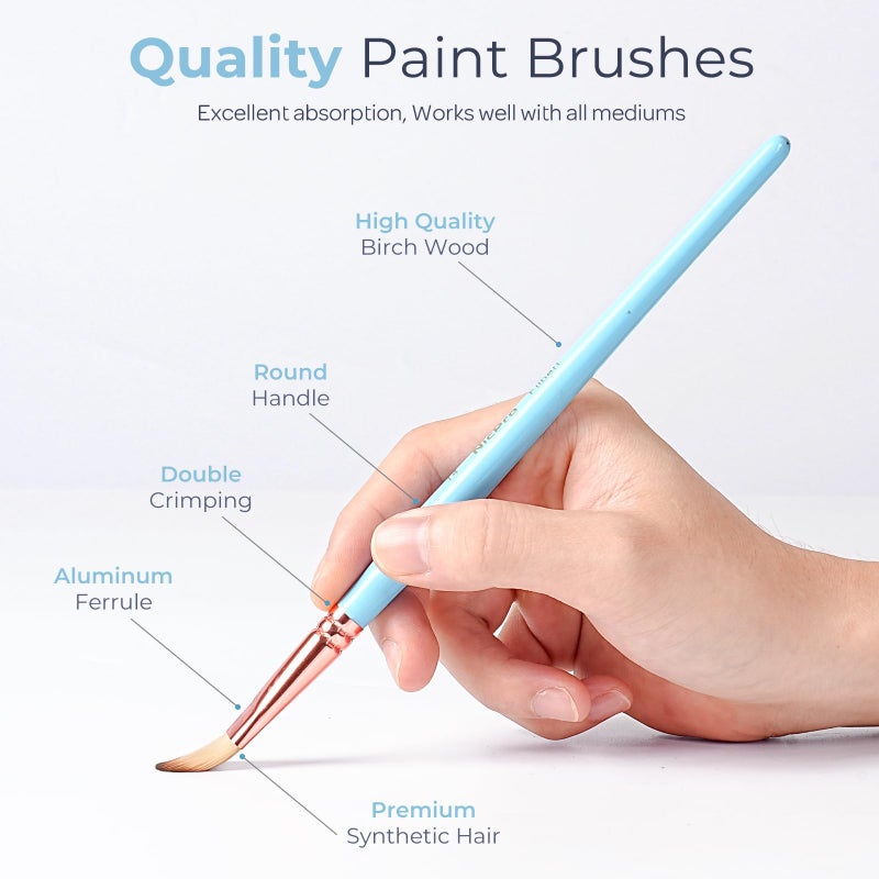 Nicpro 30pcs Paint Brush Set, Aesthetic Pastel Paintbrushes with Paint Spatula and Cloth Roll, Craft Paint Brushes for Acrylic Painting Oil Watercolor Gouache, Art Supplies for Women Artists Beginners - Image 3
