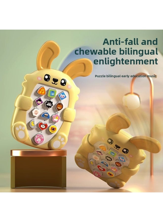 Children's Mobile Phone Toys Boys And Girls Baby Puzzle Early Education Baby Bite Music Model Simulation Telephone-Color:Bunny⭐Fresh Blue (charging Version + Anti-drop Lanyard + Screwdriver) - Image 5