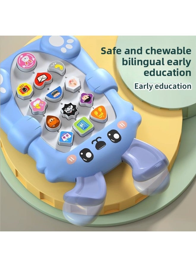 Children's Mobile Phone Toys Boys And Girls Baby Puzzle Early Education Baby Bite Music Model Simulation Telephone-Color:Bunny⭐Fresh Blue (charging Version + Anti-drop Lanyard + Screwdriver) - Image 3