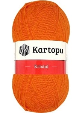 Kartopu Kristal K210 5 Pieces Fiber Yarn Hand Knitting Yarn Orange 