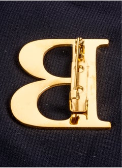 The Black Pearl Accessories "B" Letter Stainless Steel Golden Brooch  - Image 2
