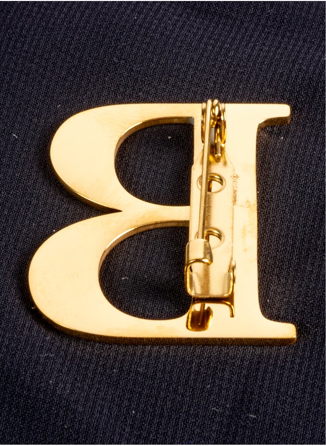 بروش أستانليس ستيل ذهبي حرف "B"