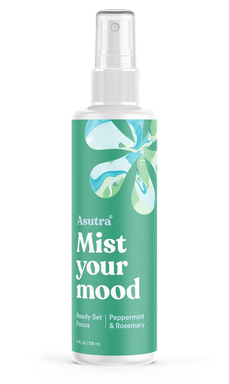 Asutra ASUTRA Multi-Use Essential Oil Aromatherapy Spray (Peppermint & Rosemary), 4 fl oz – Mist for Face, Body, Rooms & Linens – Car, Fabric, and Bathroom Freshener  - Image 1