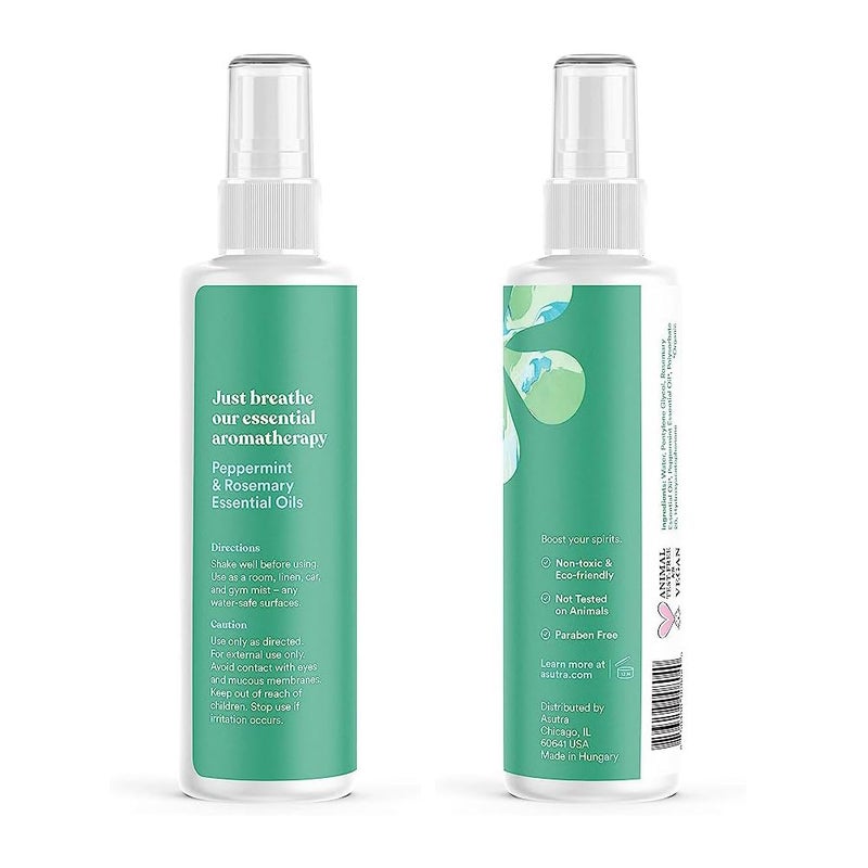 Asutra ASUTRA Multi-Use Essential Oil Aromatherapy Spray (Peppermint & Rosemary), 4 fl oz – Mist for Face, Body, Rooms & Linens – Car, Fabric, and Bathroom Freshener  - Image 3