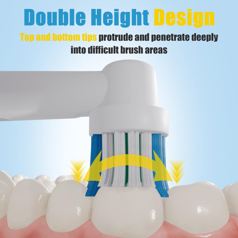 genkent 8 Pcs Replacement Toothbrush Heads Compatible with Oral B Braun, Professional Electric Toothbrush Brush Heads Refills for Oral-B Pro 500/750/1000/1500/3000/3757/5000/7000/7500/8000 - Image 3