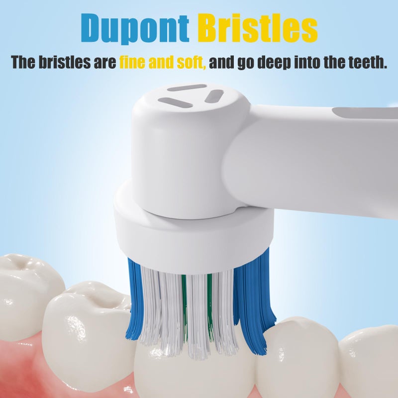 genkent 8 Pcs Replacement Toothbrush Heads Compatible with Oral B Braun, Professional Electric Toothbrush Brush Heads Refills for Oral-B Pro 500/750/1000/1500/3000/3757/5000/7000/7500/8000 - Image 4