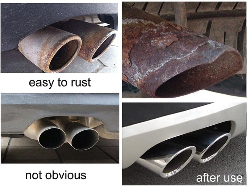 Dsycar Stainless Steel Exhaust Tips Pair, Chrome Polished for Audi and VW Models - Image 2