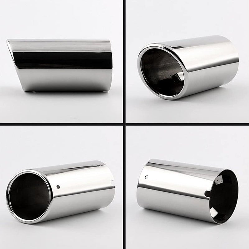 Dsycar Stainless Steel Exhaust Tips Pair, Chrome Polished for Audi and VW Models - Image 3