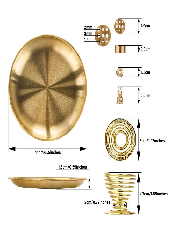 ZenBless 5 in 1 Incense Burner, Palo Santo Holder, Sage Holder, Incense Holder for Incense Sticks/Coil Incense/Incense Cones, 5.5 inches Brass Ash Catcher for Meditation Yoga Room - Image 2