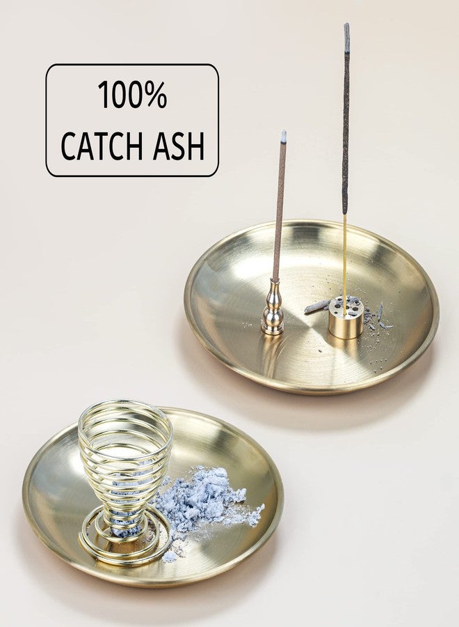 ZenBless 5 in 1 Incense Burner, Palo Santo Holder, Sage Holder, Incense Holder for Incense Sticks/Coil Incense/Incense Cones, 5.5 inches Brass Ash Catcher for Meditation Yoga Room - Image 4