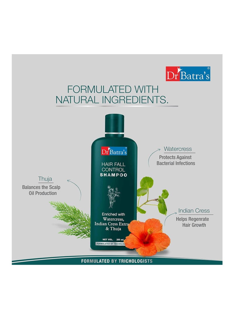 Dr Batra's Hair Fall Control Serum 125 ml Conditioner 100 ml Hair Fall Control Oil 200 ml and Hair Fall Control Shampoo 200 ml Combo kit Enriched with Thuja Henna Pack of 4 - Image 3