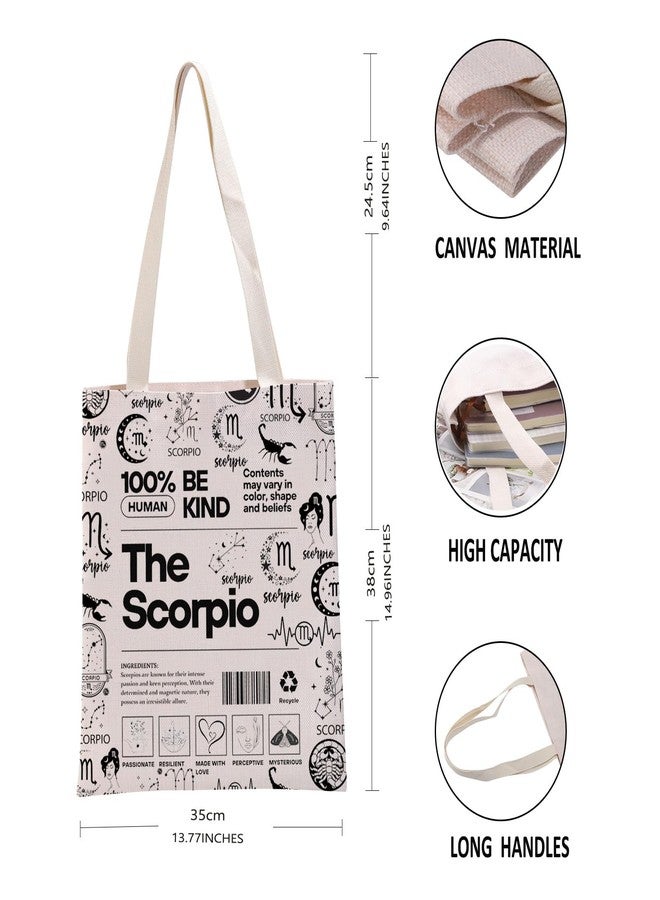 G2TUP Scorpio Inspired Gift 100% Human Be Kind The Scorpio Tote Bag Astrology Lover Handbag Zodiac Merch - Image 3