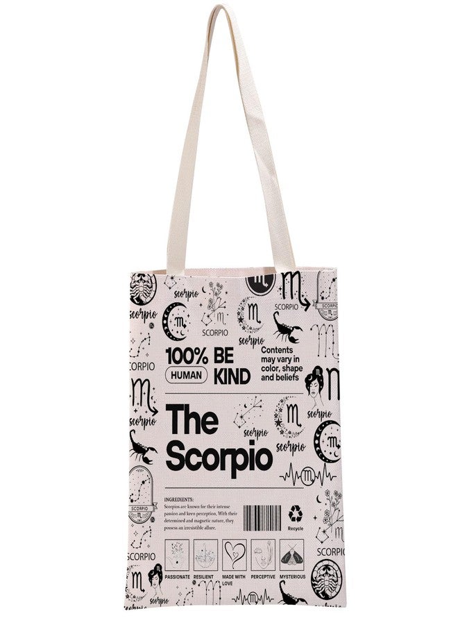 G2TUP Scorpio Inspired Gift 100% Human Be Kind The Scorpio Tote Bag Astrology Lover Handbag Zodiac Merch - Image 1