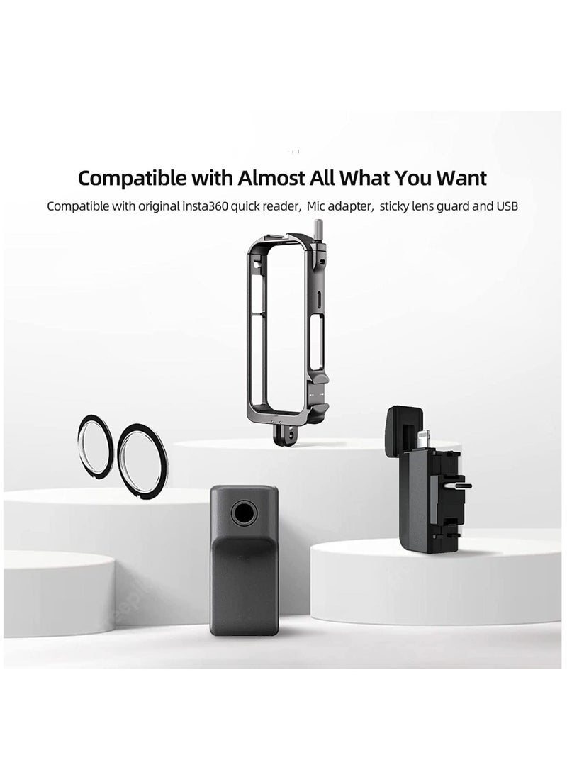 KASTWAVE Aluminum Protective Frame for Insta360 ONE X3, Metal Durable Housing Cage with Cold Shoe Mount, Weight Only 45G  - Image 5