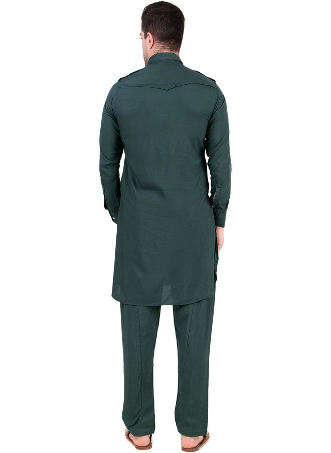 PREEN Adults-Men Green Kurta Sets - Image 5