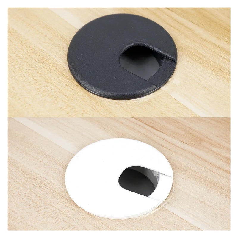 Desk Grommet 35mm 50mm Plastic Wire Hole Cover Outlet Port For Table Computer PC Cable 50mm White - Image 4