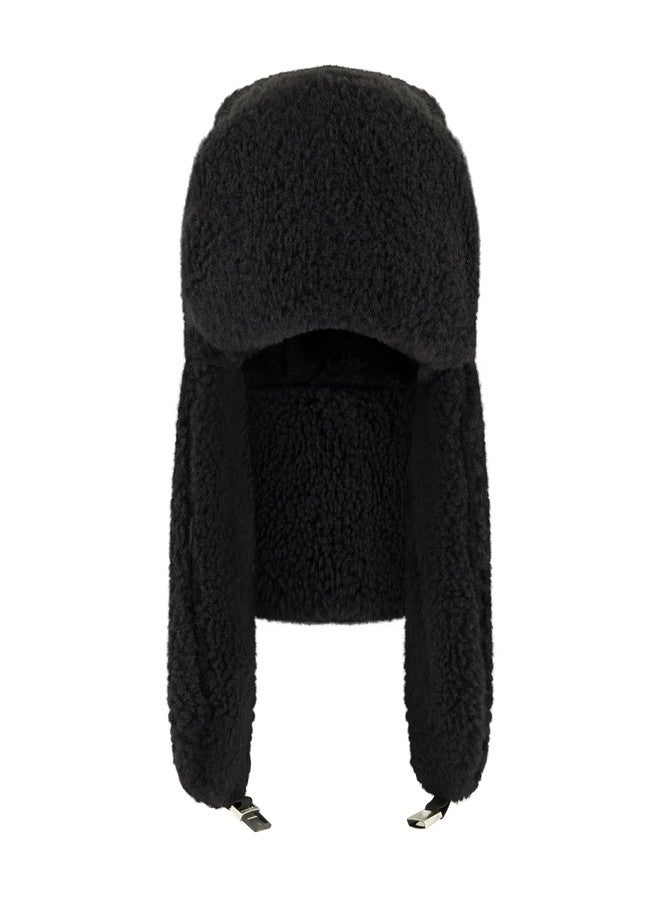 سبايدر قبعة سبايدر النسائية فائقة النعومة من صوف الشيربا، سوداء، مقاس واحد - Image 1