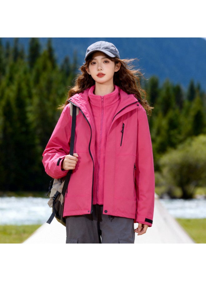 Fapai Outdoor Sports] Women's 3-in-1 Warm Two-piece Set Fleece-lined Thick Comfortable Cold-resistant Jacket Mountaineering Suit - Image 4