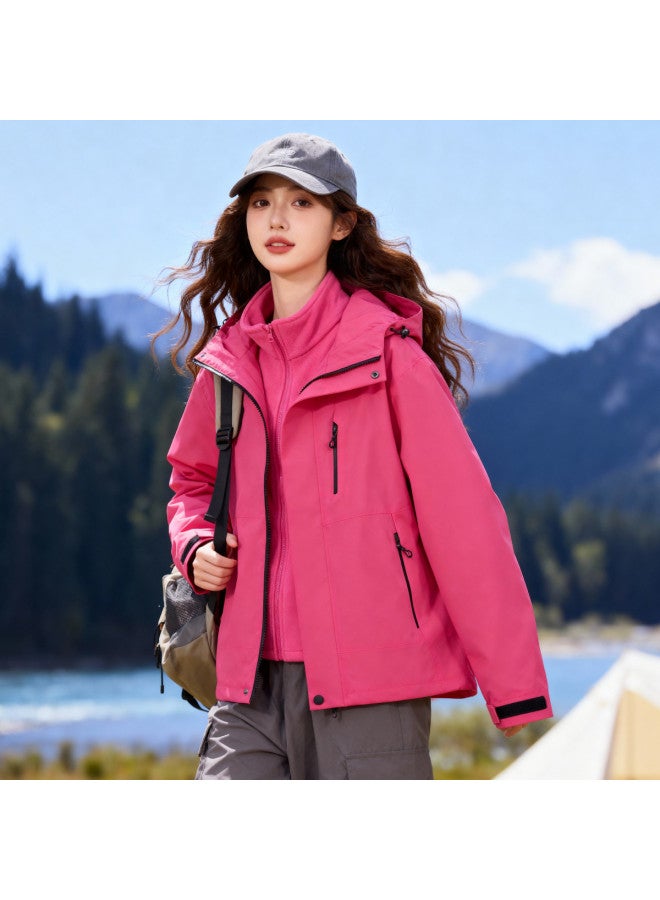 Fapai Outdoor Sports] Women's 3-in-1 Warm Two-piece Set Fleece-lined Thick Comfortable Cold-resistant Jacket Mountaineering Suit - Image 5