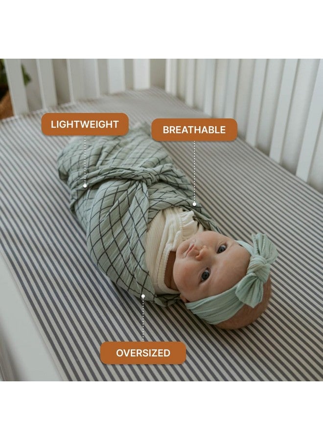 Parker Baby Co. Parker Baby Swaddle Blankets - 3 Pack of 100% Cotton Muslin Swaddle Blankets for Baby Boys and Girls - Unisex/Gender Neutral - Sage  - Image 3