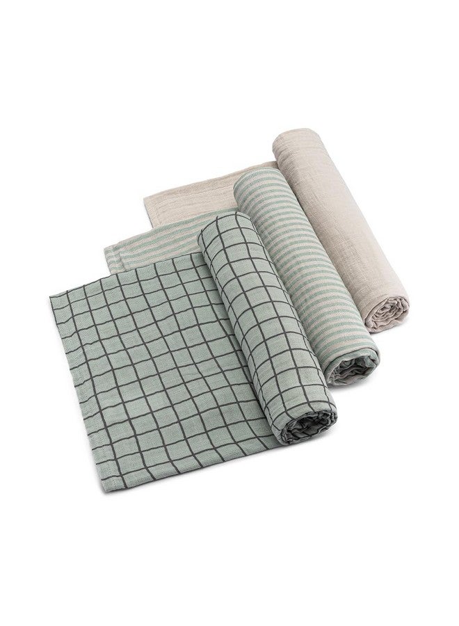 Parker Baby Co. Parker Baby Swaddle Blankets - 3 Pack of 100% Cotton Muslin Swaddle Blankets for Baby Boys and Girls - Unisex/Gender Neutral - Sage  - Image 1