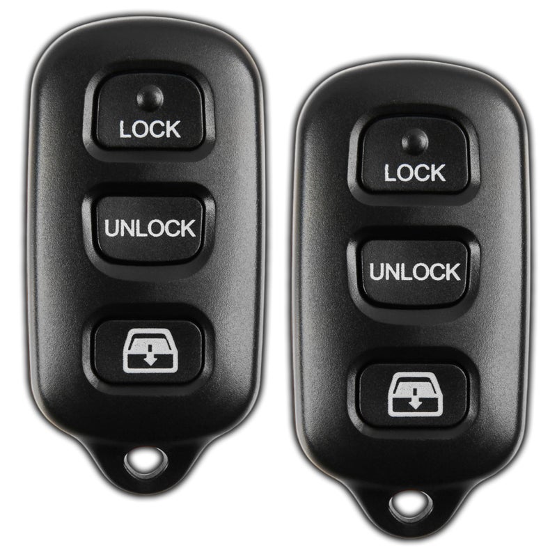KeylessOption 2X Key Fob Replacement for 1999 2000 2001 2002 2003 2004 2005 2006 2007 2008 2009 Toyota Sequoia 4Runner Keyless Entry Remote Remote Control 3Button Panic HYQ12BBX Programming Guide Included