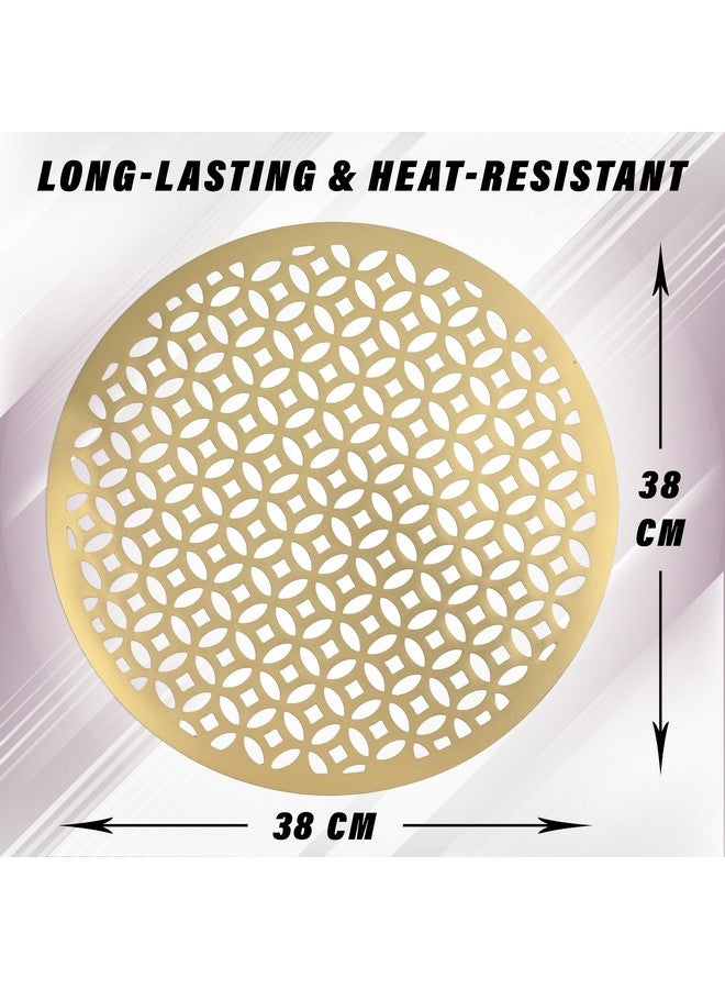 Kuber Industries Soft & Round Dining Table Mats 6 Pieces | Anti Slip & Heat Resistant Mats for Dining Table | Smooth Surface Food Plate Pads for Dinner | PVC Bed Side Table Mats for Bedroom (Gold) - Image 3