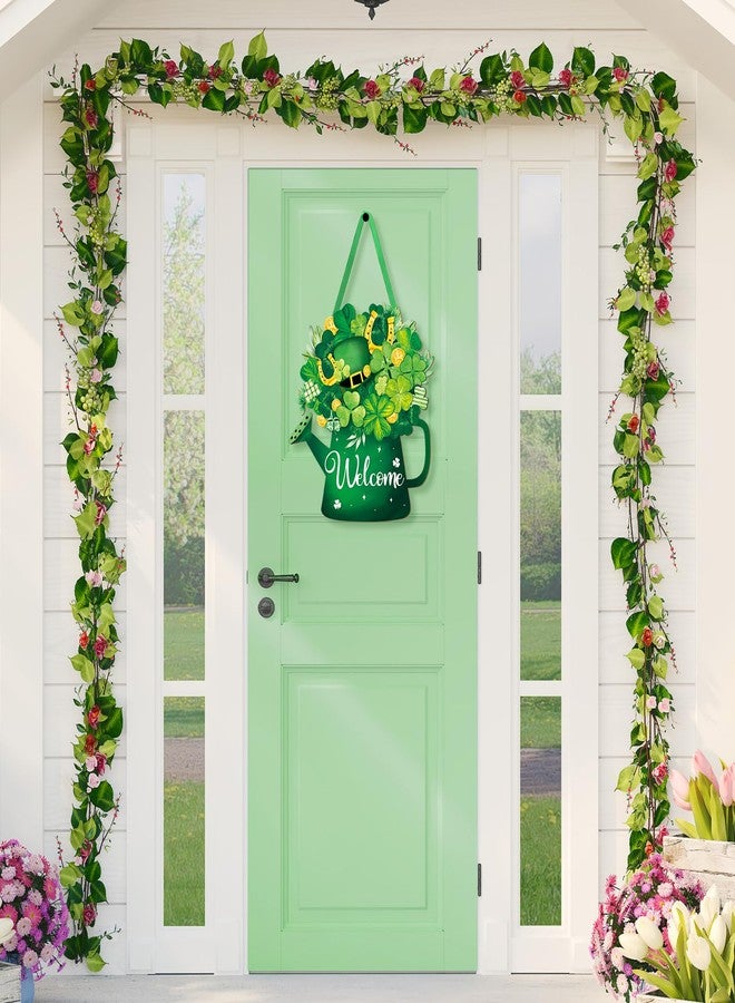 Sophena Wooden St. Patrick's Day Decoration Shamrock Door Wreath for Front Door Sign Wall Signs Shamrock Clover Spring Decoration, Irish Sign Welcome Hanging for Home Wall Decor Party Outdoor Indoor Supply - Image 3