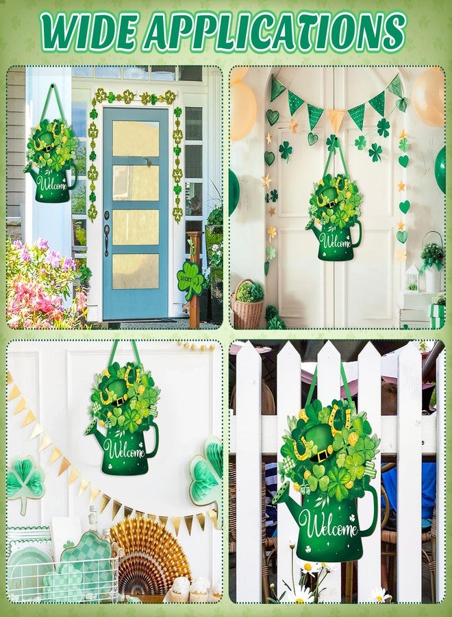 Sophena Wooden St. Patrick's Day Decoration Shamrock Door Wreath for Front Door Sign Wall Signs Shamrock Clover Spring Decoration, Irish Sign Welcome Hanging for Home Wall Decor Party Outdoor Indoor Supply - Image 5