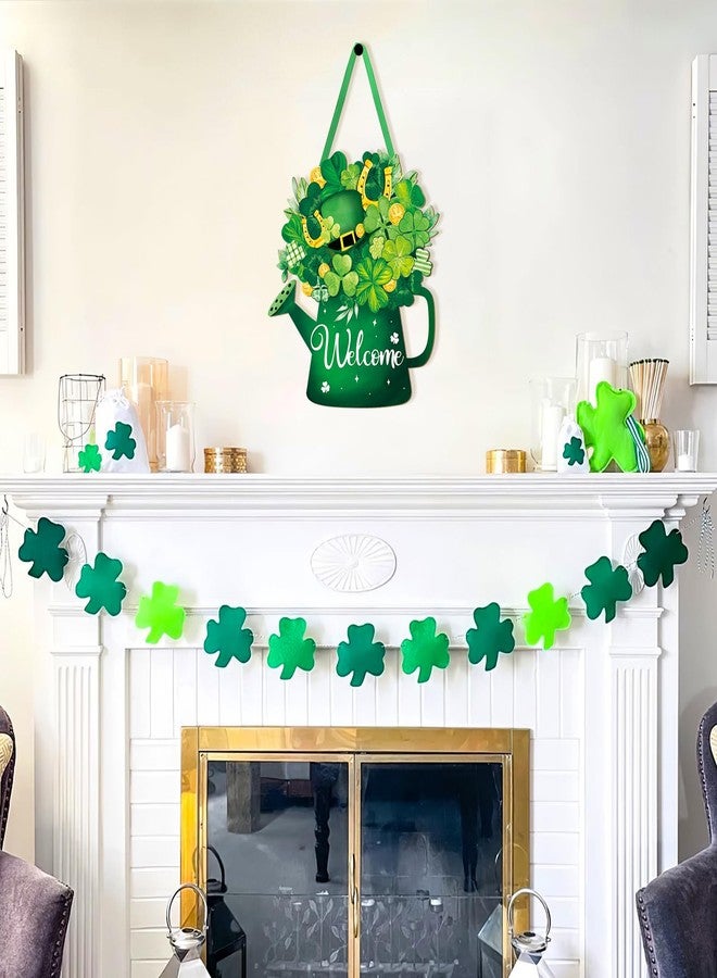 Sophena Wooden St. Patrick's Day Decoration Shamrock Door Wreath for Front Door Sign Wall Signs Shamrock Clover Spring Decoration, Irish Sign Welcome Hanging for Home Wall Decor Party Outdoor Indoor Supply - Image 4
