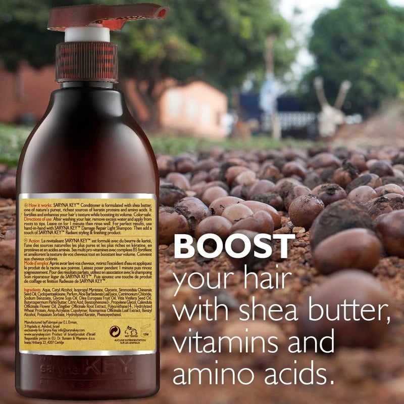 Saryna Key Damage Repair LIGHT Shea Conditioner  For Fine Thin & Fragile Hair Lightweight Volume with Pure African Shea Butter 500ml I 169floz - Image 2