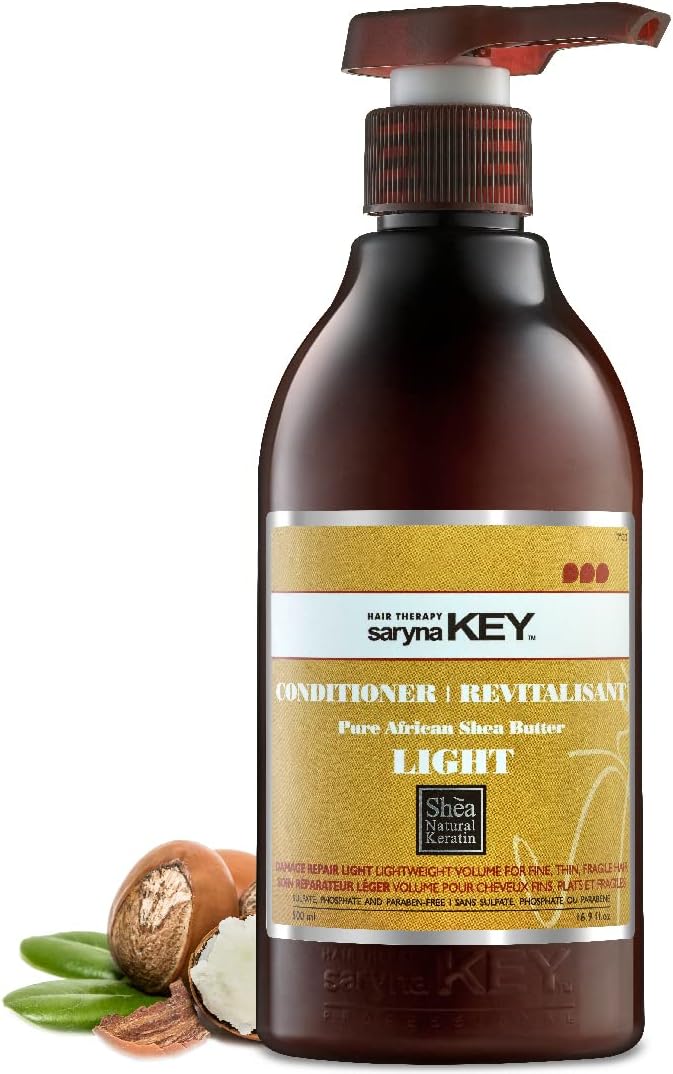 Saryna Key Damage Repair LIGHT Shea Conditioner  For Fine Thin & Fragile Hair Lightweight Volume with Pure African Shea Butter 500ml I 169floz - Image 1