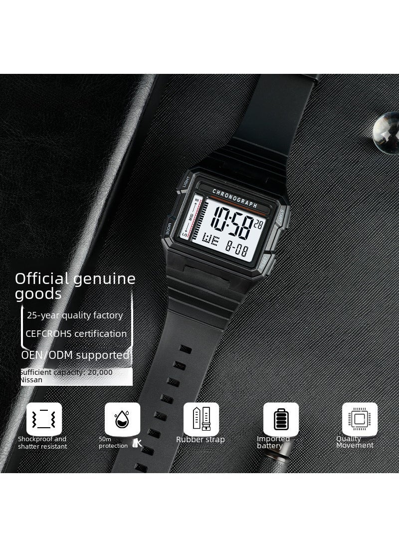 Generic - Dive Series Square LED Sports Watch 50ATM Waterproof Card Blue 50 m Waterproof Luminous Fall Resistance - Image 1