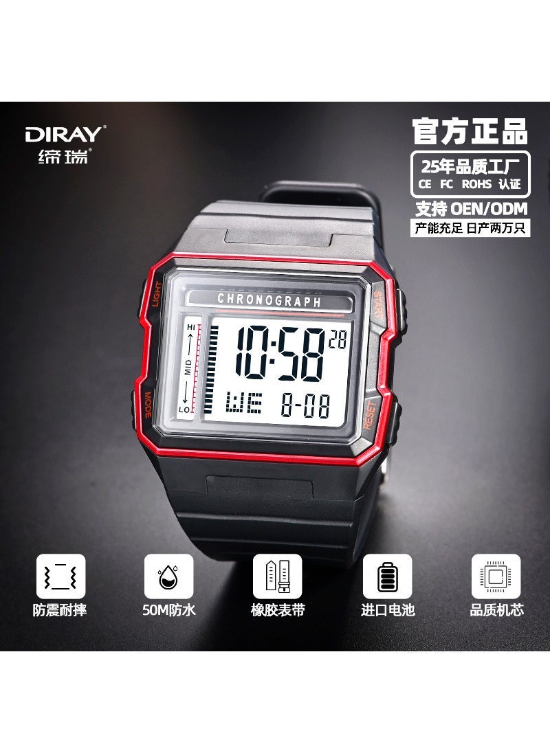 Generic - Dive Series Square LED Sports Watch 50ATM Waterproof Card Blue 50 m Waterproof Luminous Fall Resistance - Image 1