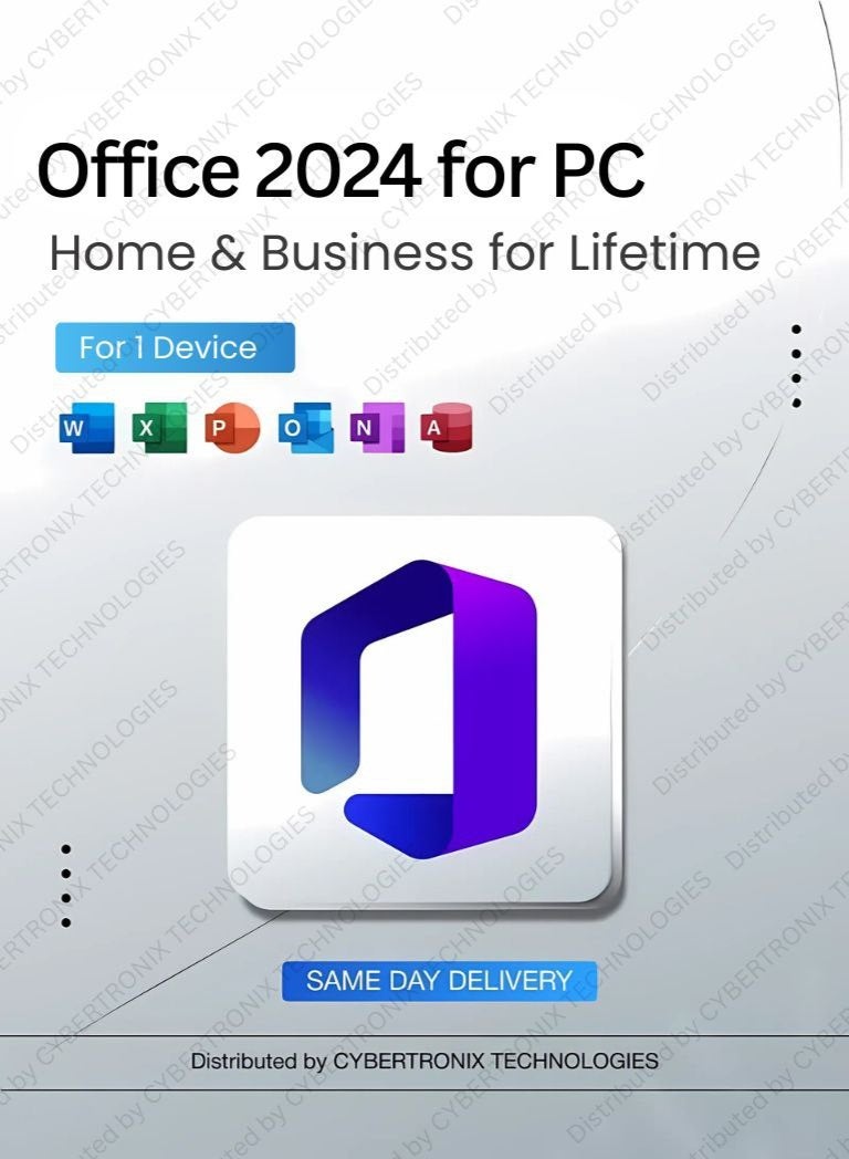 Microsoft Office 2024 for PC | Home & Business | Lifetime Subscription for 1 Device | Digital License | Same Day Delivery