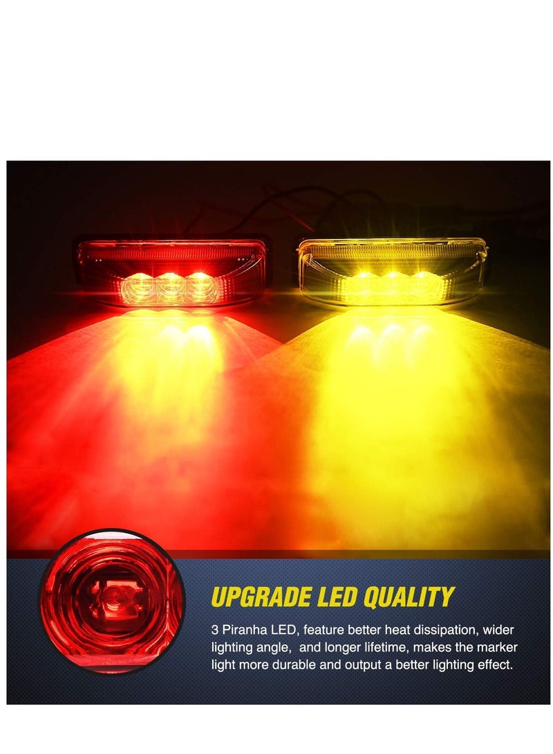 4PCS 3.9 Inch 3 Led Truck Trailer Light Front Rear LED Side Marker Lights - Image 3