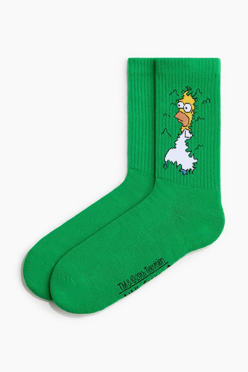 H&m Motif-detail socks