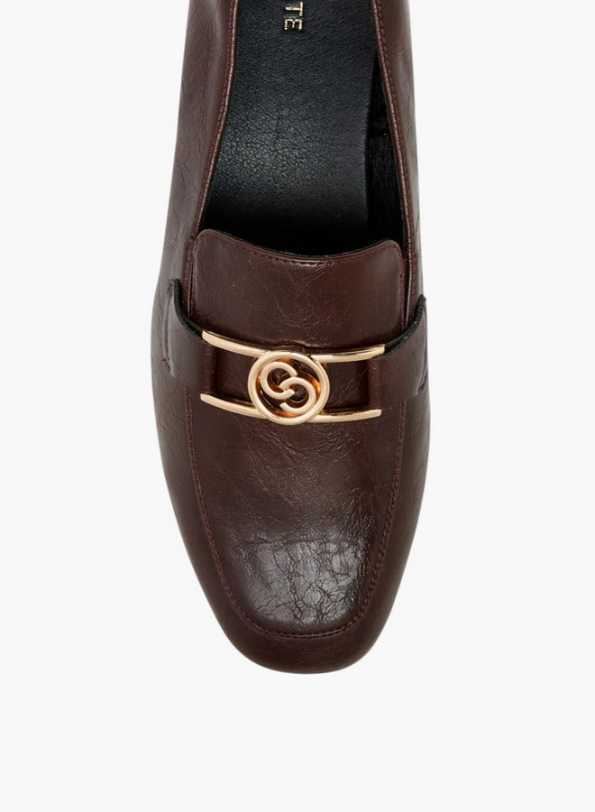 Celeste Women's Metal Accent Slip-On Loafers with Block Heels - Image 4