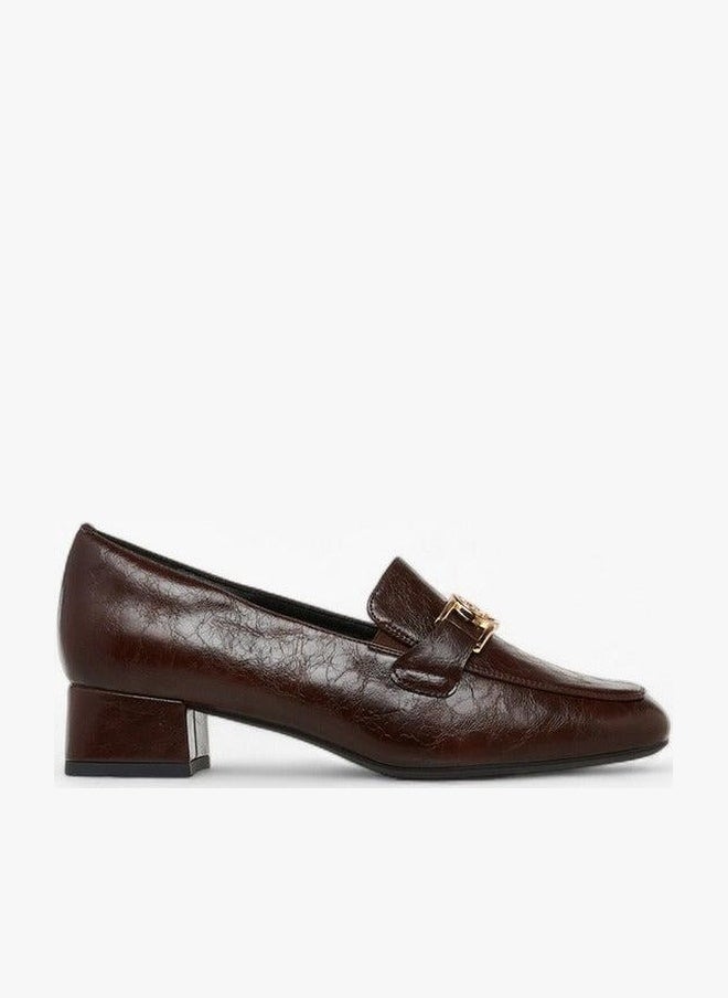 Celeste Women's Metal Accent Slip-On Loafers with Block Heels - Image 1