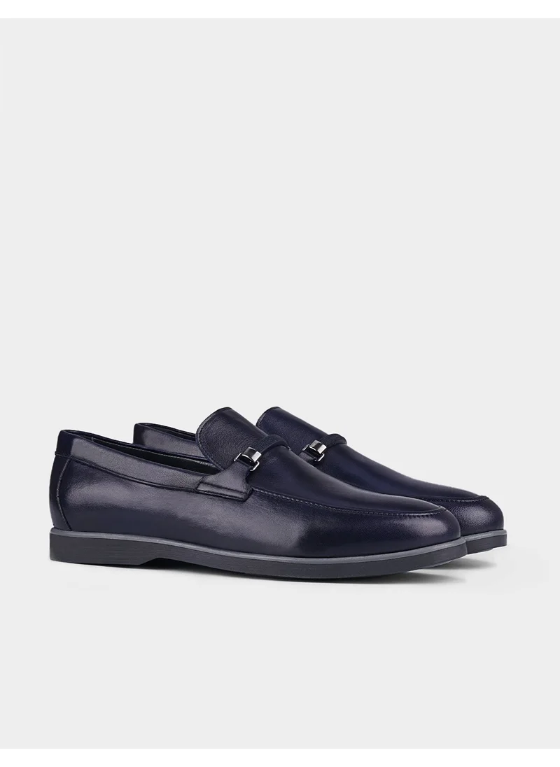 كاباني Leather Navy Blue Men's Casual Shoes