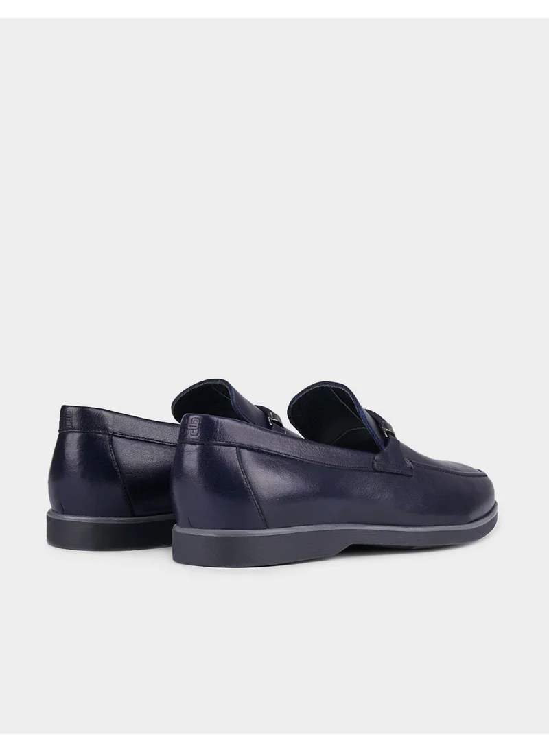 Cabani Leather Navy Blue Men's Casual Shoes