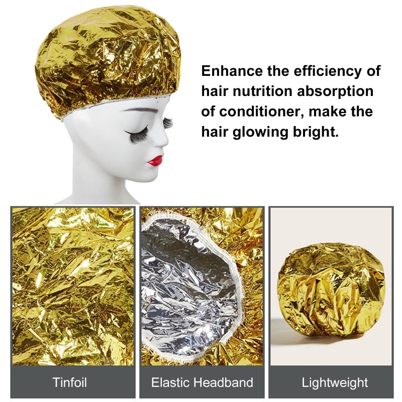 Reusable Processing Cap for Hair Deep Conditioning Cap Coloring Cap for Hair Aluminum Thermic Silver Foil Cap for Home Salon Use - Image 4