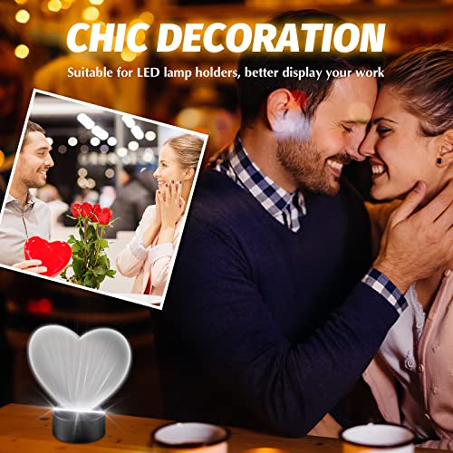 Tenare 6 Pieces 2 mm Acrylic Sheet Transparent LED Film for LED Light Base Thick Clear Screen with Protective Film Acrylic Blanks for Galentine's Day Table Signs DIY Display Craft(Heart) - Image 5