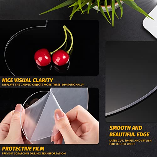 Tenare 6 Pieces 2 mm Acrylic Sheet Transparent LED Film for LED Light Base Thick Clear Screen with Protective Film Acrylic Blanks for Galentine's Day Table Signs DIY Display Craft(Heart) - Image 3