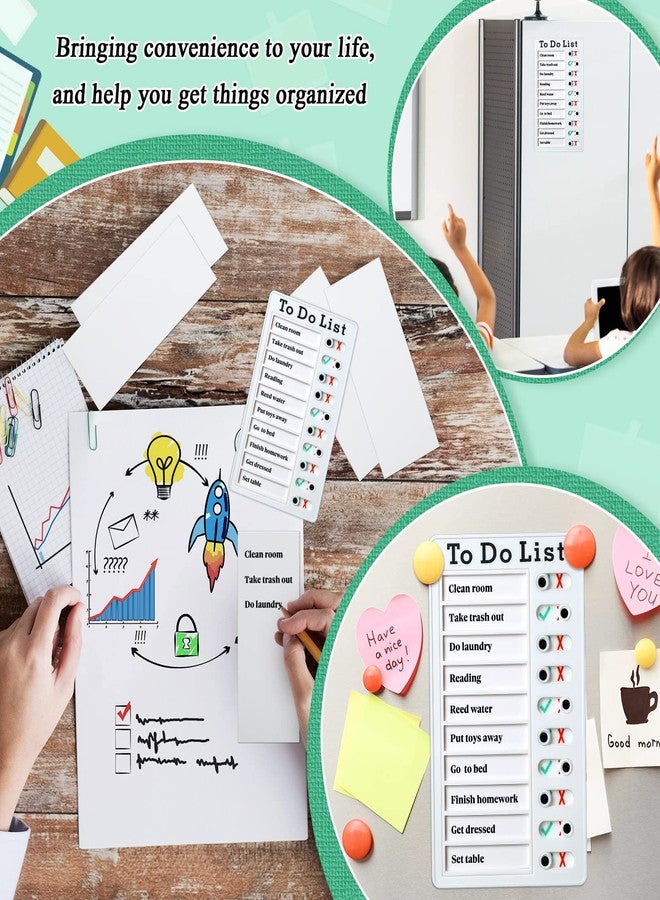 Epakh 4 Pieces Chore Chart for Kids to Do List Chores Boards Plastic RV Checklist Boards Memo Detachable Message Checklist Slider Schedule Planning Chart with 8 Cardstock for Check Items(White) - Image 3