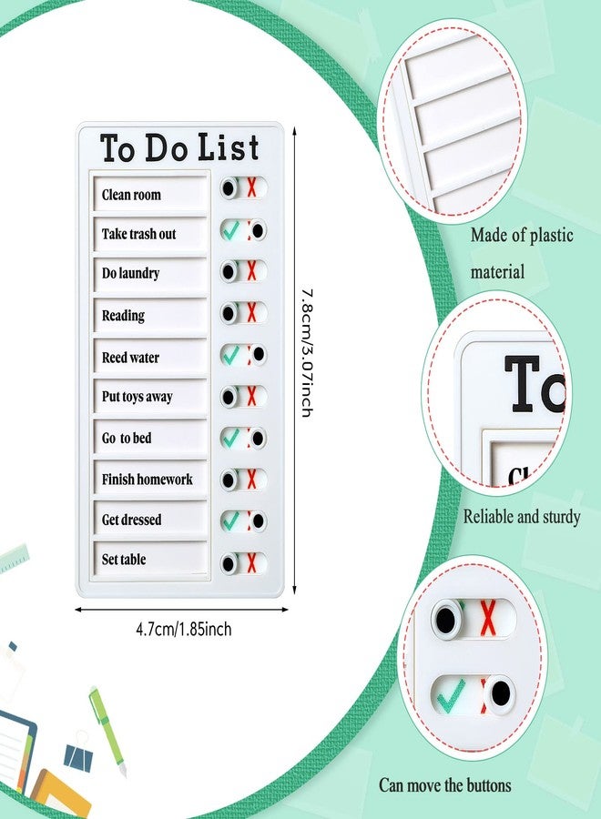 Epakh 4 Pieces Chore Chart for Kids to Do List Chores Boards Plastic RV Checklist Boards Memo Detachable Message Checklist Slider Schedule Planning Chart with 8 Cardstock for Check Items(White) - Image 2