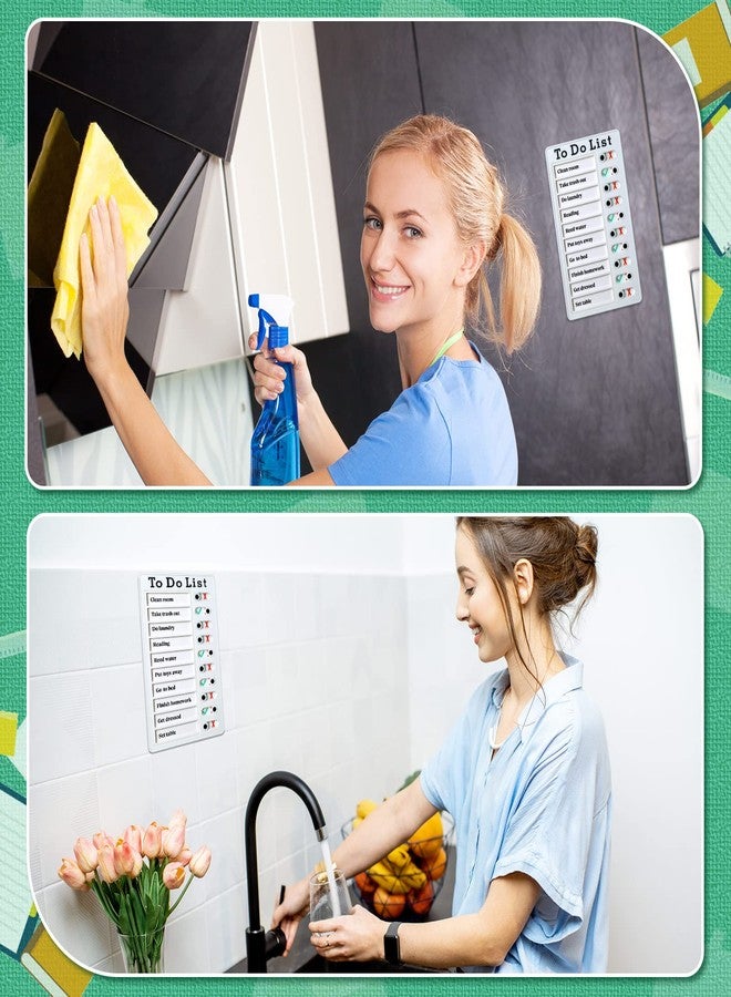 Epakh 4 Pieces Chore Chart for Kids to Do List Chores Boards Plastic RV Checklist Boards Memo Detachable Message Checklist Slider Schedule Planning Chart with 8 Cardstock for Check Items(White) - Image 5