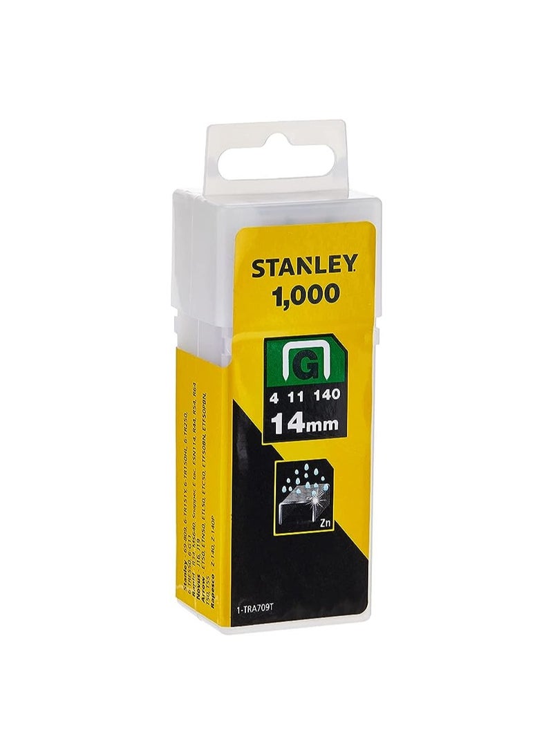 Stanley ستينلي 1-Tra709T دبابيس ثقيلة 14 مم (1000 قطعة)، أصفر