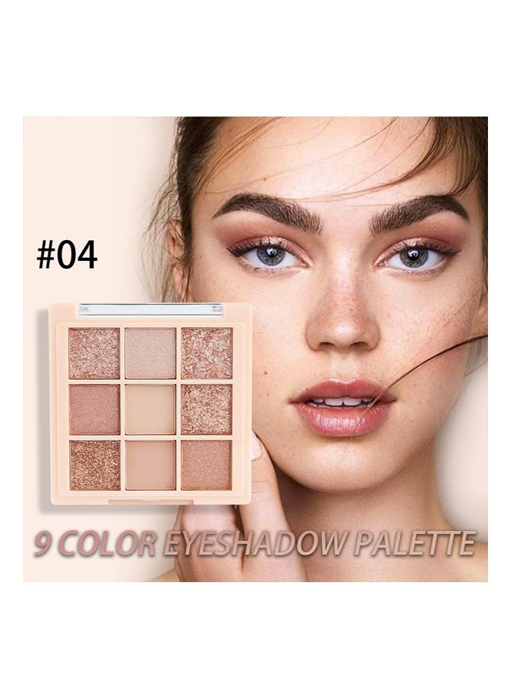 ديكالو باليت ظلال عيون بـ 9 ألوان شامبانيا وذهب وردي، مكياج ظلال عيون شديدة الصباغة لامعة باللون الوردي، باليت ظلال عيون عارية مع لمعة لامعة، ظلال عيون طويلة الأمد مقاومة للماء وسهلة الدمج بمظهر طبيعي #04 - Image 3